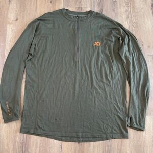 First Lite Llano Light Weight Merino Wool 1/4 Zip Long Sleeve Shirt Men 2X FLAWS